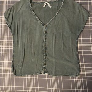 Mudd Olive Button-Down Shirt